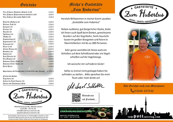 Speisekarte Zum Hubertus Lünen