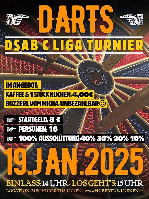 Dart Turnier am 19.01.2025